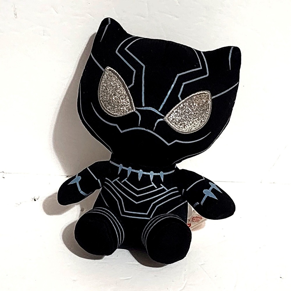Ty Beanie Baby Black Panther Marvel Plush Glitter Eyes 2021 6"